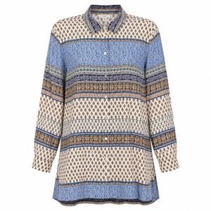 J Jill Boho Southwestern Tunic Top Womens Size Medium Cottagecore Prairie Chic